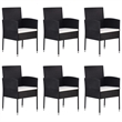 vidaXL PE Rattan Large Durable Garden Dining Set in Black