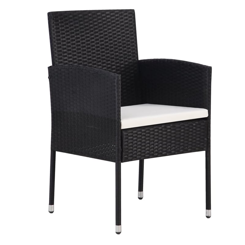 vidaXL PE Rattan Large Durable Garden Dining Set in Black