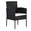 vidaXL PE Rattan Large Durable Garden Dining Set in Black