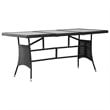 vidaXL Garden Dining Set in Black Poly Rattan/Steel/Glass Large