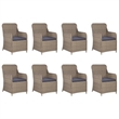 vidaXL Dining Set in Brown and Dark Gray PE Rattan/Glass/Powder-Coated Steel