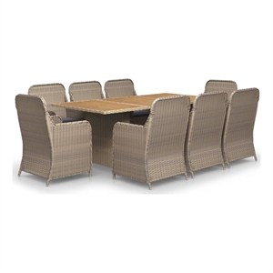 vidaXL Brown PE Rattan Large Durable Outdoor Dining Set