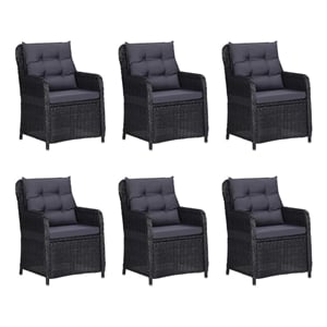 vidaXL Dining Set in Black Powder-Coated Steel Removable Covers