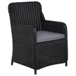 vidaXL Dining Set in Black PE Rattan/Glass/Powder-Coated Steel Large
