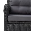 vidaXL Dining Set in Black PE Rattan Large Stackable Dining Set