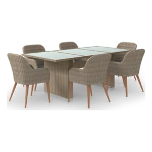 vidaXL Dining Set in Brown and Dark Gray