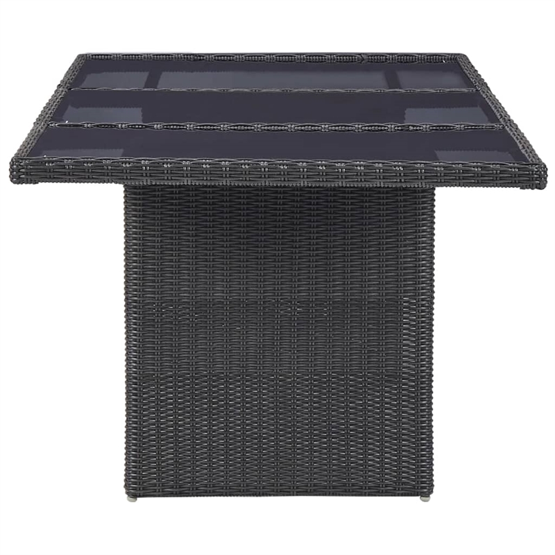 vidaXL 9 Piece Patio Dining Set Poly Rattan in Black