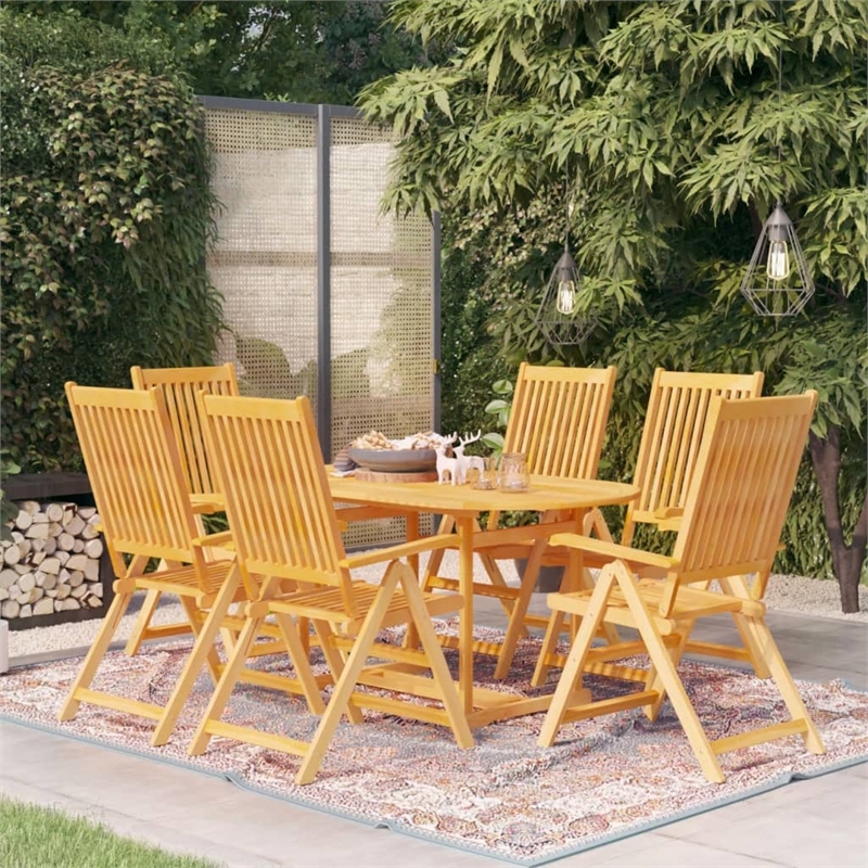 vidaXL Garden Dining Set Warm Teak Fine Sanded Teak Hardwood