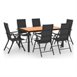 vidaXL PE Rattan/WPC/Aluminum Medium Dining Set in Black/Brown