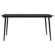 vidaXL Cotton Rope/Powder-Coated Steel/Tempered Glass Dining Set in Black