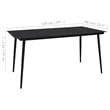 vidaXL Cotton Rope/Powder-Coated Steel/Tempered Glass Dining Set in Black