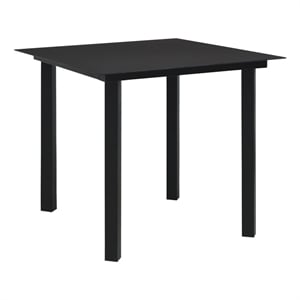 vidaXL PVC Rattan/Powder-Coated Steel/Glass Dining Set in Black