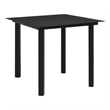 vidaXL PVC Rattan/Powder-Coated Steel/Glass Dining Set in Black