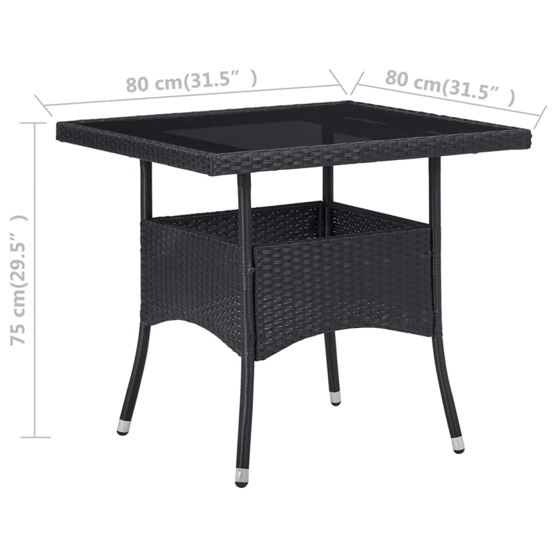 vidaXL Dining Set in Black and Brown