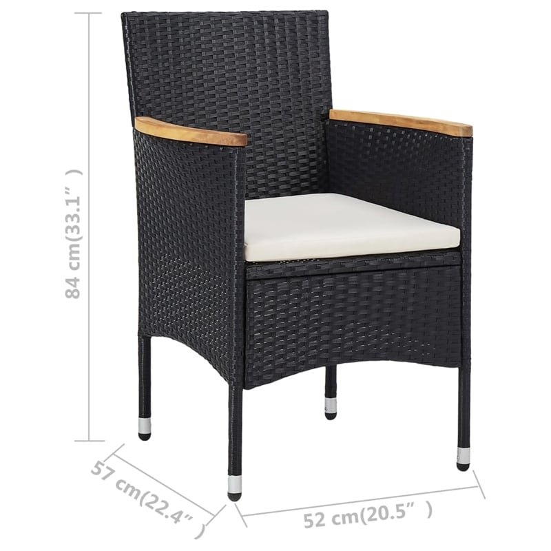 vidaXL Dining Set in Black and Brown