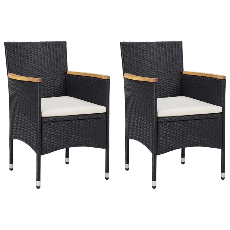 vidaXL Dining Set in Black and Brown