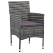 vidaXL 5 Piece Dining Set in Gray and Brown