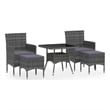 vidaXL 5 Piece Garden Dining Set in Gray