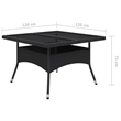 vidaXL Dining Set in Black Poly Rattan Large Removable Covers