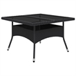 vidaXL Dining Set in Black Poly Rattan Large Removable Covers