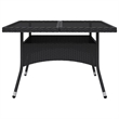 vidaXL Dining Set in Black Poly Rattan Large Removable Covers