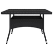 vidaXL Dining Set in Black Poly Rattan Large Removable Covers