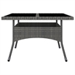 vidaXL Dining Set in Gray Poly Rattan/Tempered Glass/Powder-Coated Steel
