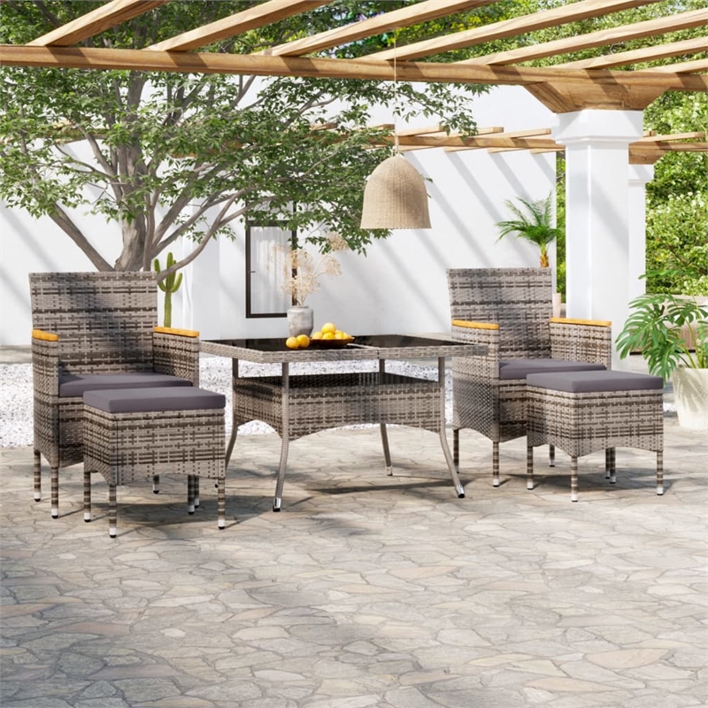 vidaXL 5 Piece Garden Dining Set in Gray