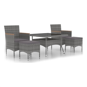 vidaXL 5 Piece Garden Dining Set in Gray