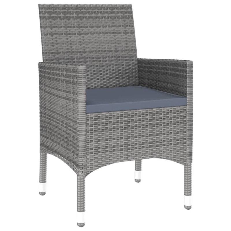 vidaXL Garden Dining Set in Gray Poly Rattan Compact Durable