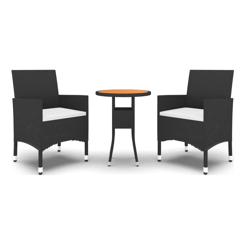 vidaXL Garden Dining Set in Black/Cream White