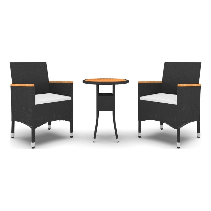 vidaXL Garden Dining Set in Black/Cream White
