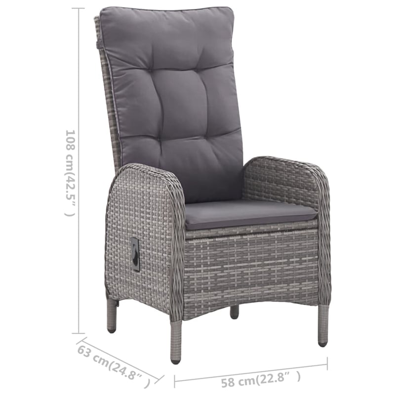 vidaXL 5 Piece Garden Dining Set in Gray