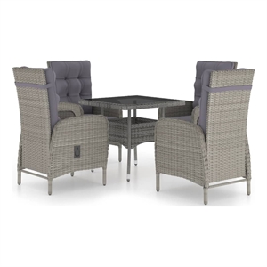 vidaXL 5 Piece Garden Dining Set in Gray