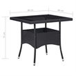 vidaXL Garden Dining Set in Black Poly Rattan/Steel/Glass/Fabric