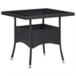 vidaXL Garden Dining Set in Black Poly Rattan/Steel/Glass/Fabric