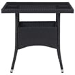 vidaXL Garden Dining Set in Black Poly Rattan/Steel/Glass/Fabric