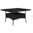 vidaXL Garden Dining Set in Black Poly Rattan/Steel/Glass/Fabric Large
