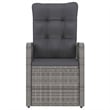 vidaXL Outdoor Dining Set in Gray Poly Rattan/Dark Gray Cushion