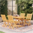 vidaXL Finely Sanded Teak Hardwood Garden Dining Set in Warm Brown