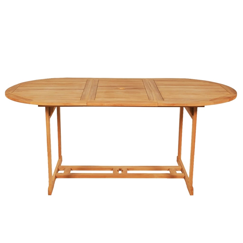 vidaXL Fine Sanded Teak Hardwood Large Garden Dining Set in Warm Brown