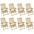 vidaXL Fine Sanded Teak Hardwood Large Garden Dining Set in Warm Brown
