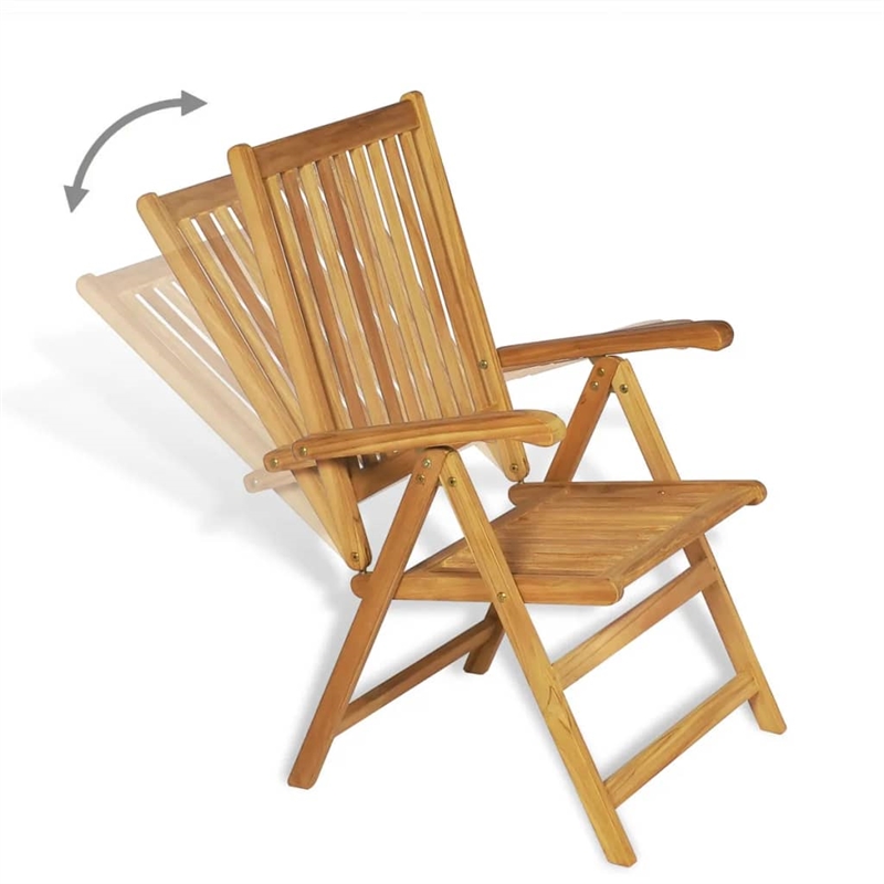 vidaXL Fine Sanded Teak Hardwood Large Garden Dining Set in Warm Brown