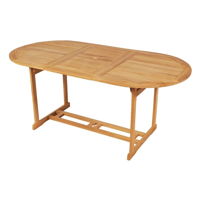 vidaXL Fine Sanded Teak Hardwood Large Garden Dining Set in Warm Brown