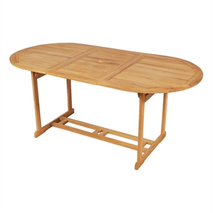 vidaXL Fine Sanded Teak Hardwood Large Garden Dining Set in Warm Brown