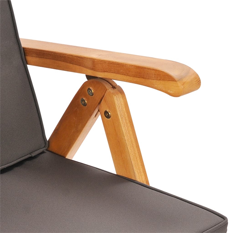 vidaXL Garden Dining Set in Gray Cushions/Natural Teak Wood