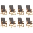 vidaXL Solid Teak Wood Large Foldable Garden Dining Set