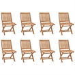 vidaXL Solid Teak Wood Medium Foldable Garden Dining Set in Warm Brown