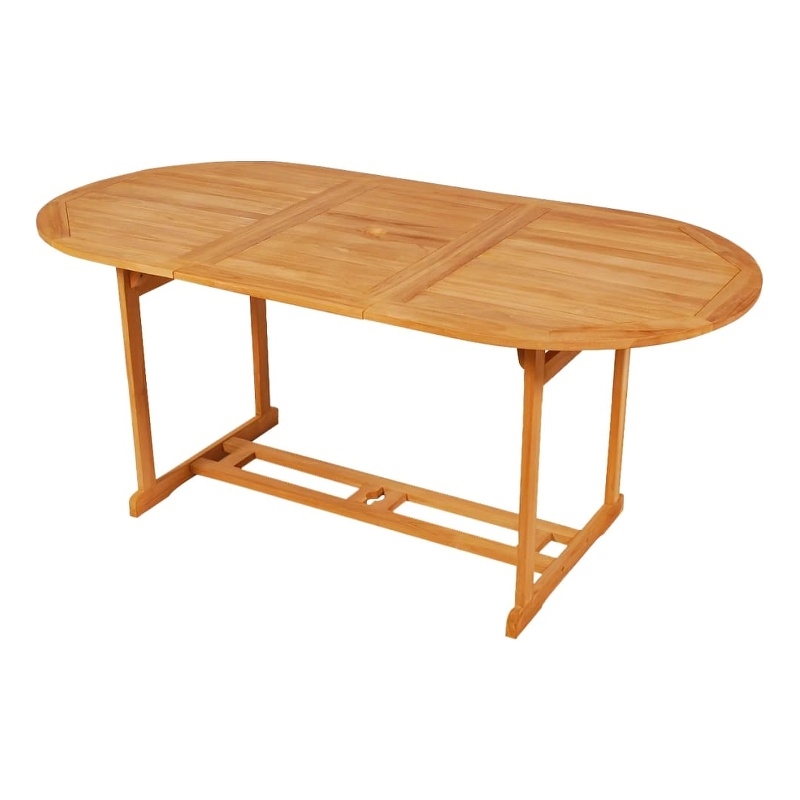 vidaXL Solid Teak Wood Medium Foldable Garden Dining Set in Warm Brown