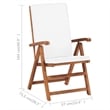 vidaXL Solid Teak Wood/Polyester Garden Dining Set in Gray/Natural Wood